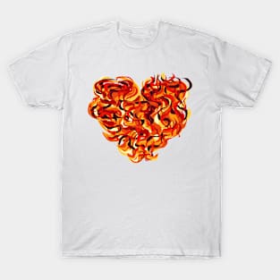 Chaotic flame valentines day heart T-Shirt